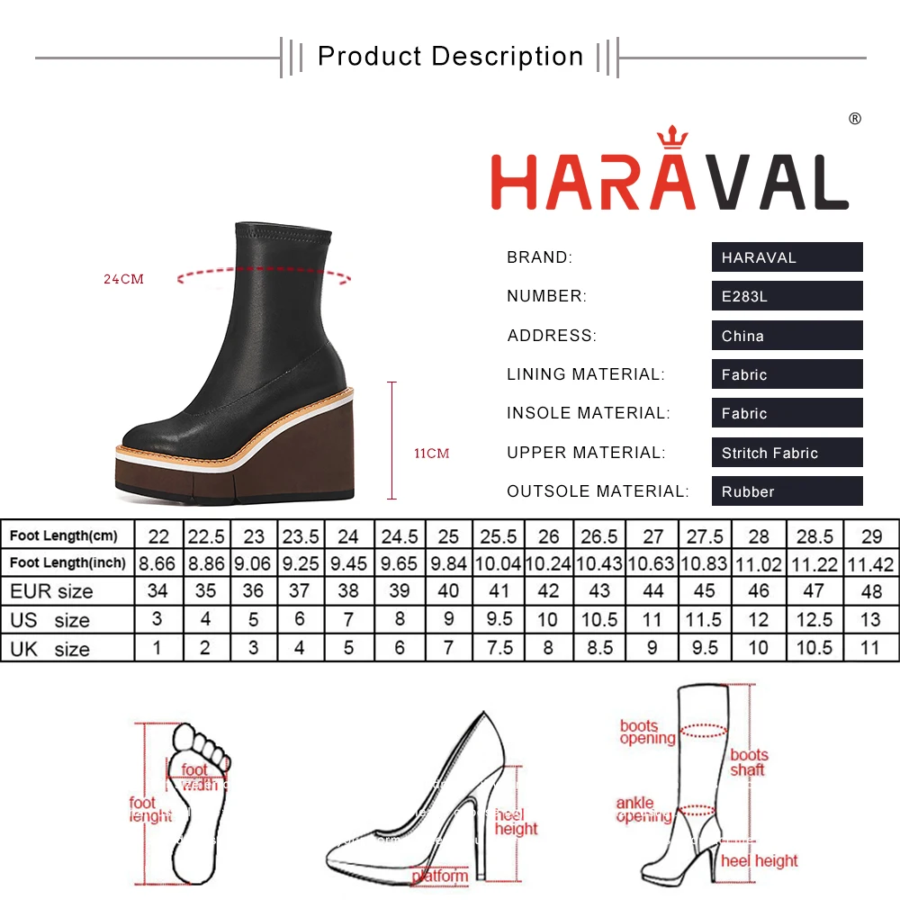 HARAVAL Fashion Over-the-Knee Boots Shoes Women Stretch Fabric Wedges Platform patchwork Boots Fashion Women Footwear ShoeE283L 
HARAVAL Fashion Over-the-Knee Boots Shoes Women Stretch Fabric Wedges Platform patchwork Boots Fashion Women Footwear ShoeE283L