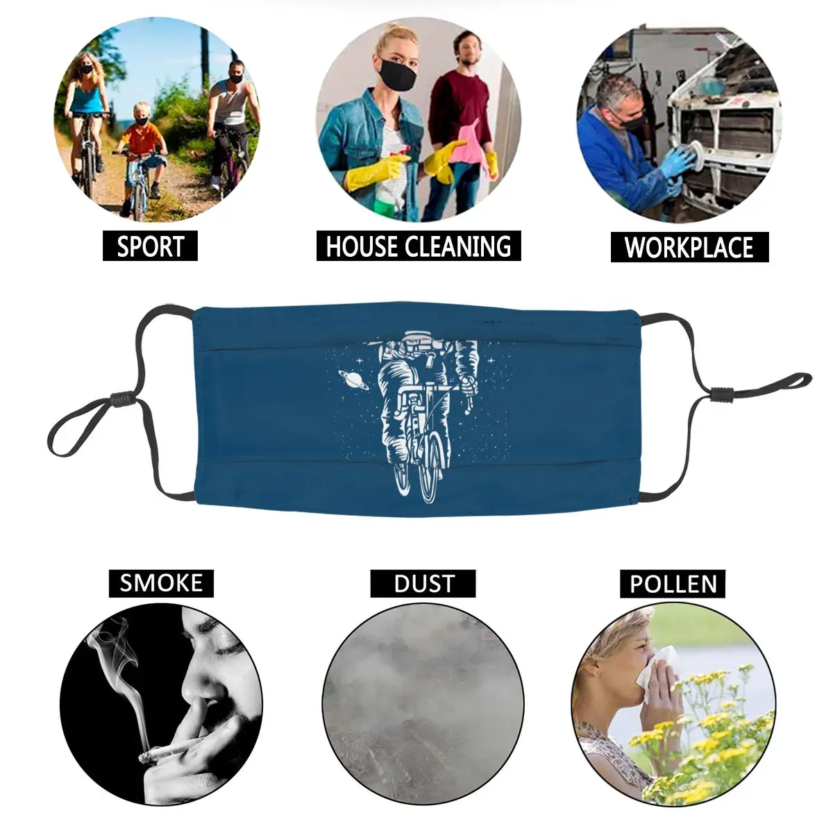 Crazy Astronaut MTB Adjustable Face Mask Unisex Mountain Bike Cyclists In Space Anti Haze Dustproof Respirator Mouth-Muffle
Crazy Astronaut MTB Adjustable Face Mask Unisex Mountain Bike Cyclists In Space Anti Haze Dustproof Respirator Mouth-Muffle