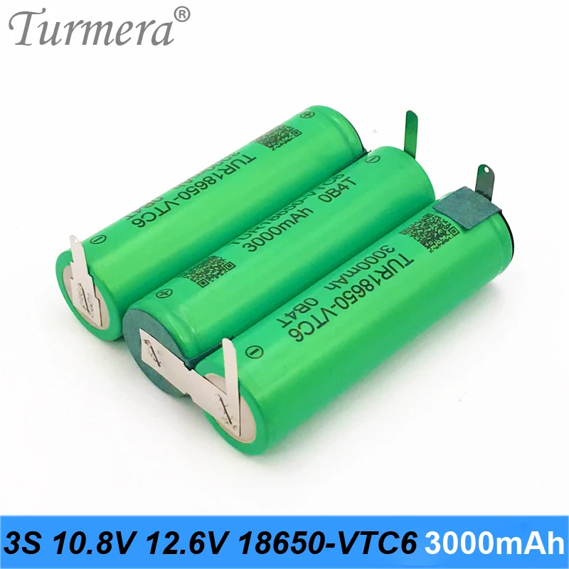 Аккумулятор Turmera 3S 12,6 в 10,8 В VTC6, TUR18650VTC6, батарея 3000 мАч 30 А для отвертки 12 В, аккумулятор на заказ или для воздушного дрона
Аккумулятор Turmera 3S 12,6 в 10,8 В VTC6, TUR18650VTC6, батарея 3000 мАч 30 А для отвертки 12 В, аккумулятор на заказ или для воздушного дрона