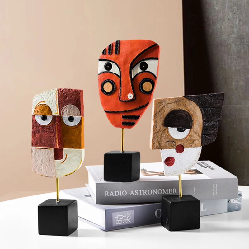 African Tribal Mask Sculpture Resin Abstract Face Art Ornaments Home Living Room Decoration Shop Tabletop National Figurine
African Tribal Mask Sculpture Resin Abstract Face Art Ornaments Home Living Room Decoration Shop Tabletop National Figurine