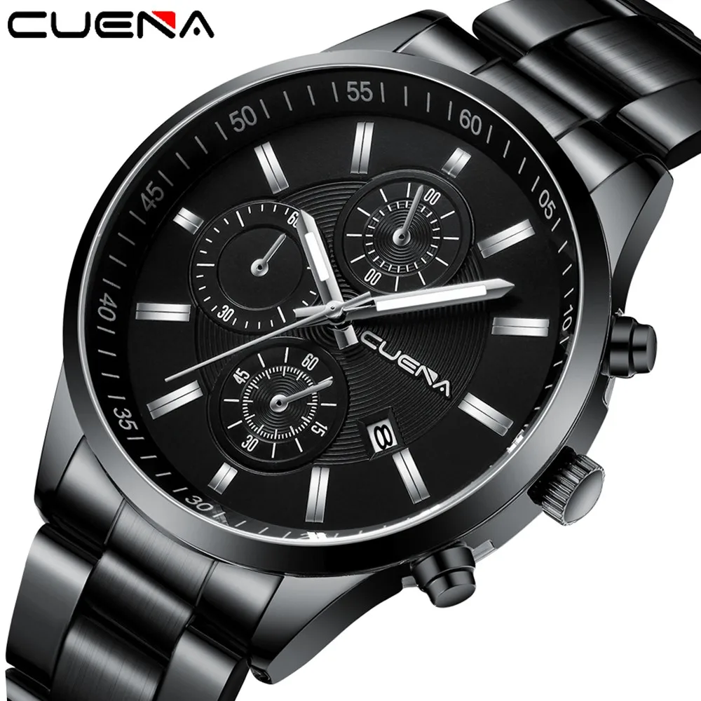 Часы наручные CUENA Мужские кварцевые, модные водонепроницаемые аналоговые, из стали, с датой в деловом стиле, черные серебристые, подарок для ...
Часы наручные CUENA Мужские кварцевые, модные водонепроницаемые аналоговые, из стали, с датой в деловом стиле, черные серебристые, подарок для ...