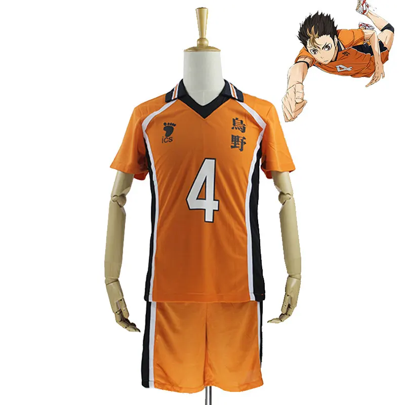 New Haikyuu Nishinoya Cosplay High School Uniform Jersey Costume Nishinoya Yuu Number 4 T-shirt and Pants Superstar Town 
New Haikyuu Nishinoya Cosplay High School Uniform Jersey Costume Nishinoya Yuu Number 4 T-shirt and Pants Superstar Town