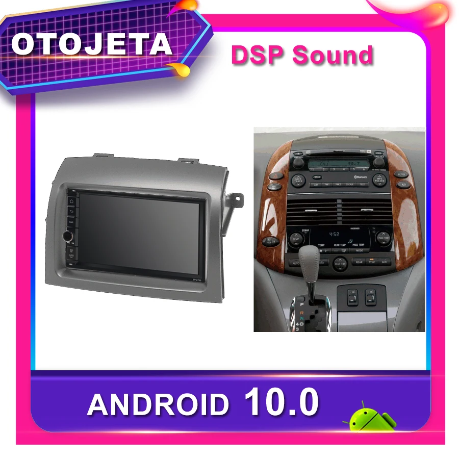 Автомобильный dvd-плеер с рамкой android 10 0 радио для Toyota Sienna 2004 2007 2010 GPS Мультимедиа