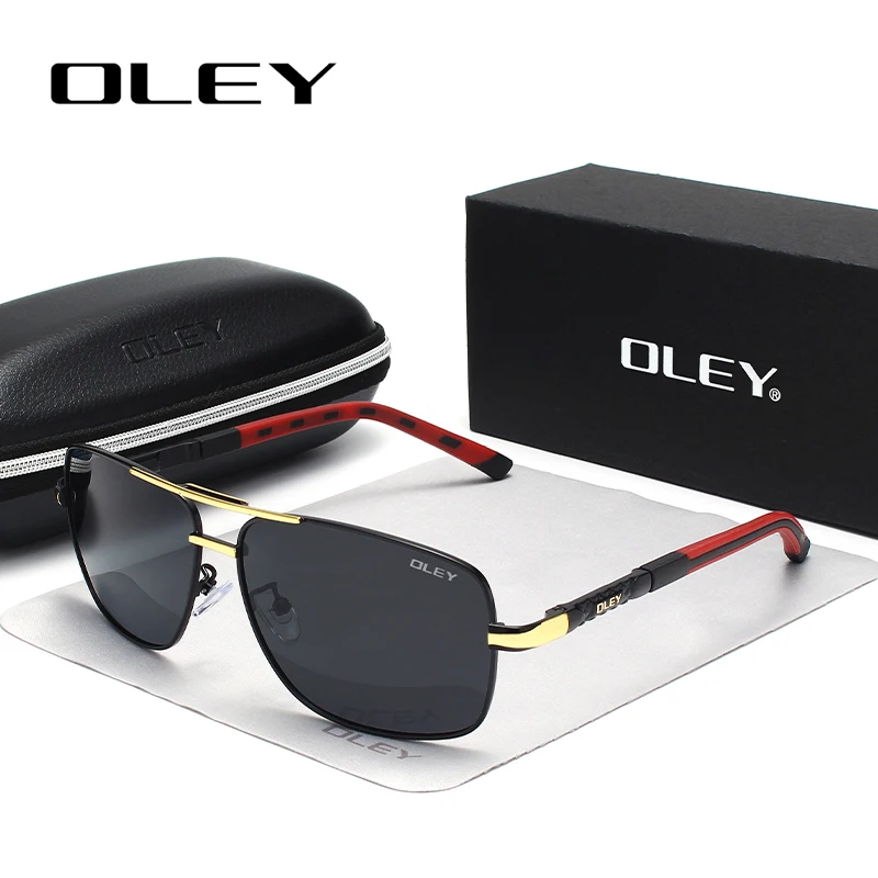 Очки OLEY Brand Polarized Sunglasses Men New Fashion Eyes Protect Sun Glasses With Accessories Unisex driving goggles oculos de sol on.