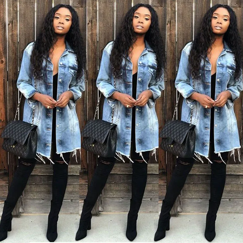 Spring Autumn Women Plus Size Denim Blouse Jackets Hole Turn-Down Collar Slim Long Ladies Shirts Blouses Blue Female Blouse Top
Spring Autumn Women Plus Size Denim Blouse Jackets Hole Turn-Down Collar Slim Long Ladies Shirts Blouses Blue Female Blouse Top