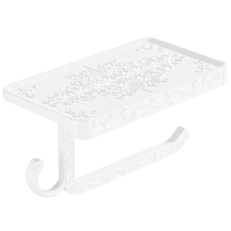Bathroom Hardware Set White Paper Mobile Phone Holder Space Aluminum Antique Roll Holder with Shelf Toilet Paper
Bathroom Hardware Set White Paper Mobile Phone Holder Space Aluminum Antique Roll Holder with Shelf Toilet Paper