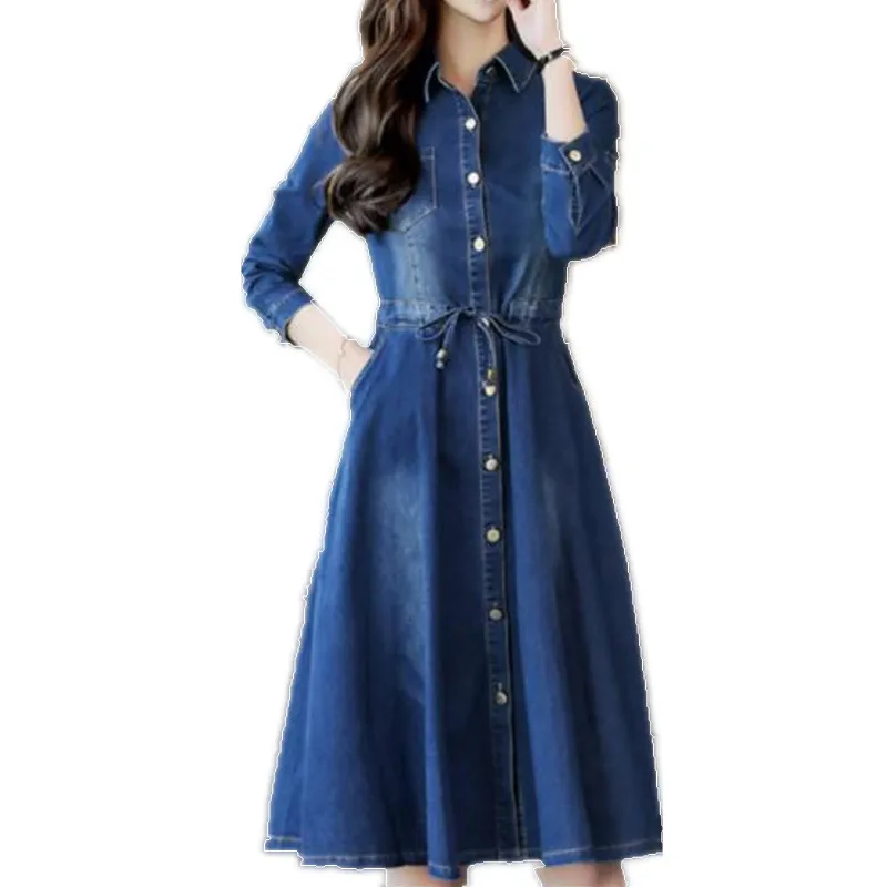 denim dress women Elegant slim autumn slim waist turn down collar jeans dress a-line
denim dress women Elegant slim autumn slim waist turn down collar jeans dress a-line