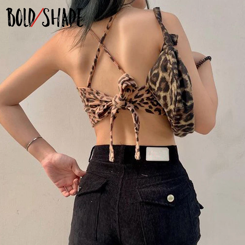 Bold Shade Criss Cross Bandage Camisole Grunge Leopard Print Backless Women Sexy Bodycon Y2K Crop Camis Indie Retro Clothes Hot 
Bold Shade Criss Cross Bandage Camisole Grunge Leopard Print Backless Women Sexy Bodycon Y2K Crop Camis Indie Retro Clothes Hot