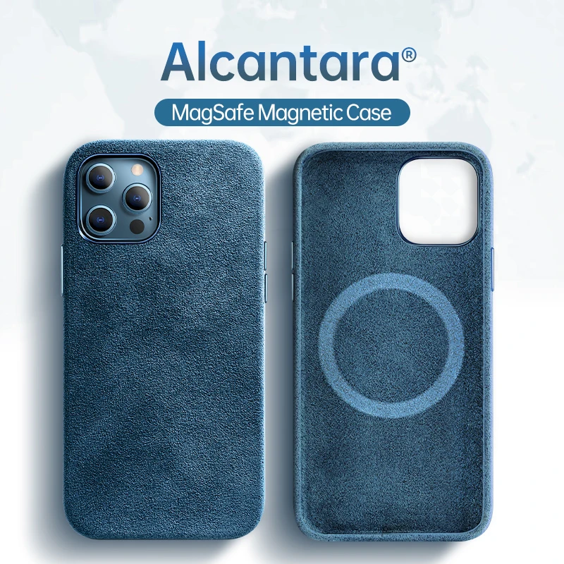 SanCore Алькантара поворотный Меховой чехол для iPhone 12 12Pro 12ProMax 12Mini Чехол Поддержка