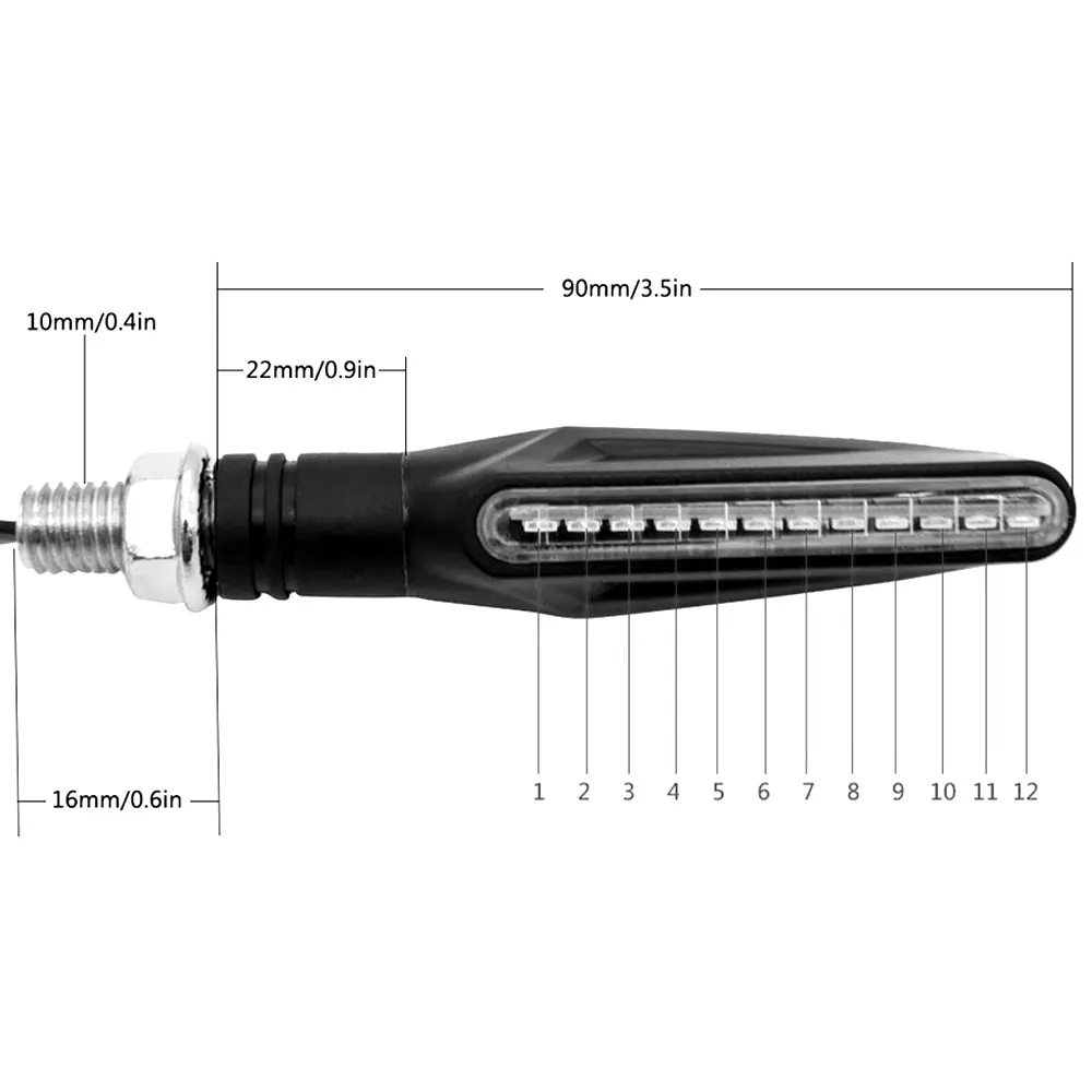LED Motorcycle Turn Signals Light 12 SMD Tail Flasher Flowing Water Blinker IP68 Bendable Motorcycle Flashing Lights
LED Motorcycle Turn Signals Light 12 SMD Tail Flasher Flowing Water Blinker IP68 Bendable Motorcycle Flashing Lights