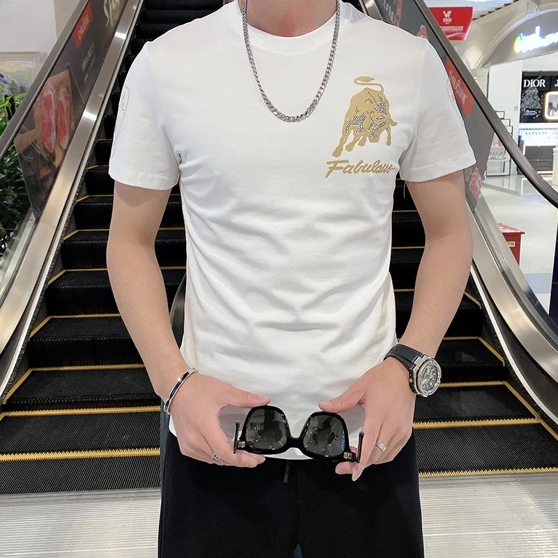 Short sleeve men's 2021 summer new European heavy craft hot-dip Taurus design handsome youth slim half sleeve T-shirt
Short sleeve men's 2021 summer new European heavy craft hot-dip Taurus design handsome youth slim half sleeve T-shirt