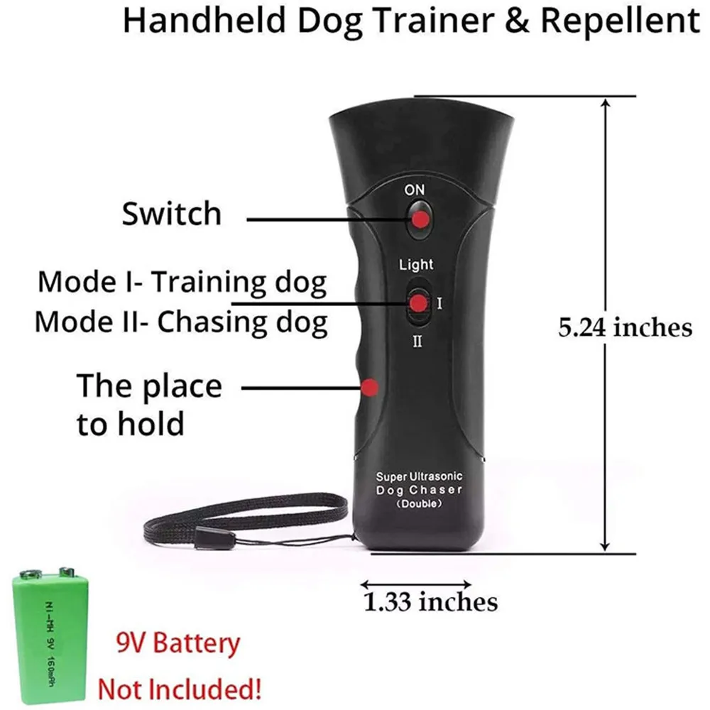 New Dog Repeller Ultrasound Pet Training Anti Barking Control Devices 3 in 1 Stop Bark Deterrents Trainer
New Dog Repeller Ultrasound Pet Training Anti Barking Control Devices 3 in 1 Stop Bark Deterrents Trainer