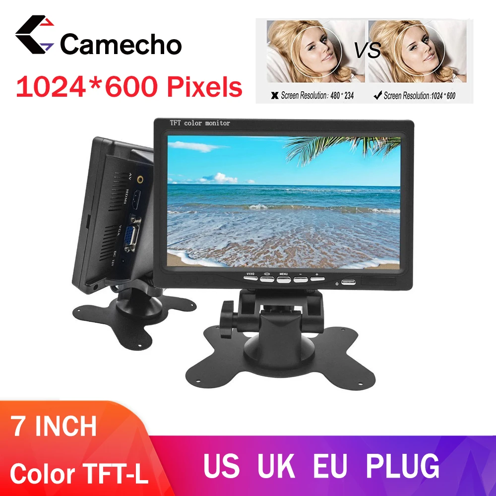 7-дюймовый TFT ЖК-дисплей Camecho автомобильный монитор заднего вида для охраны дома