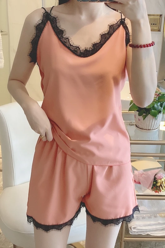 Pajamas Women Summer Sexy Sleepwear Comfortable Sling Pyjamas For Ladies Simple Style Home Clothes New Homewear Sets Female Pjs
Pajamas Women Summer Sexy Sleepwear Comfortable Sling Pyjamas For Ladies Simple Style Home Clothes New Homewear Sets Female Pjs