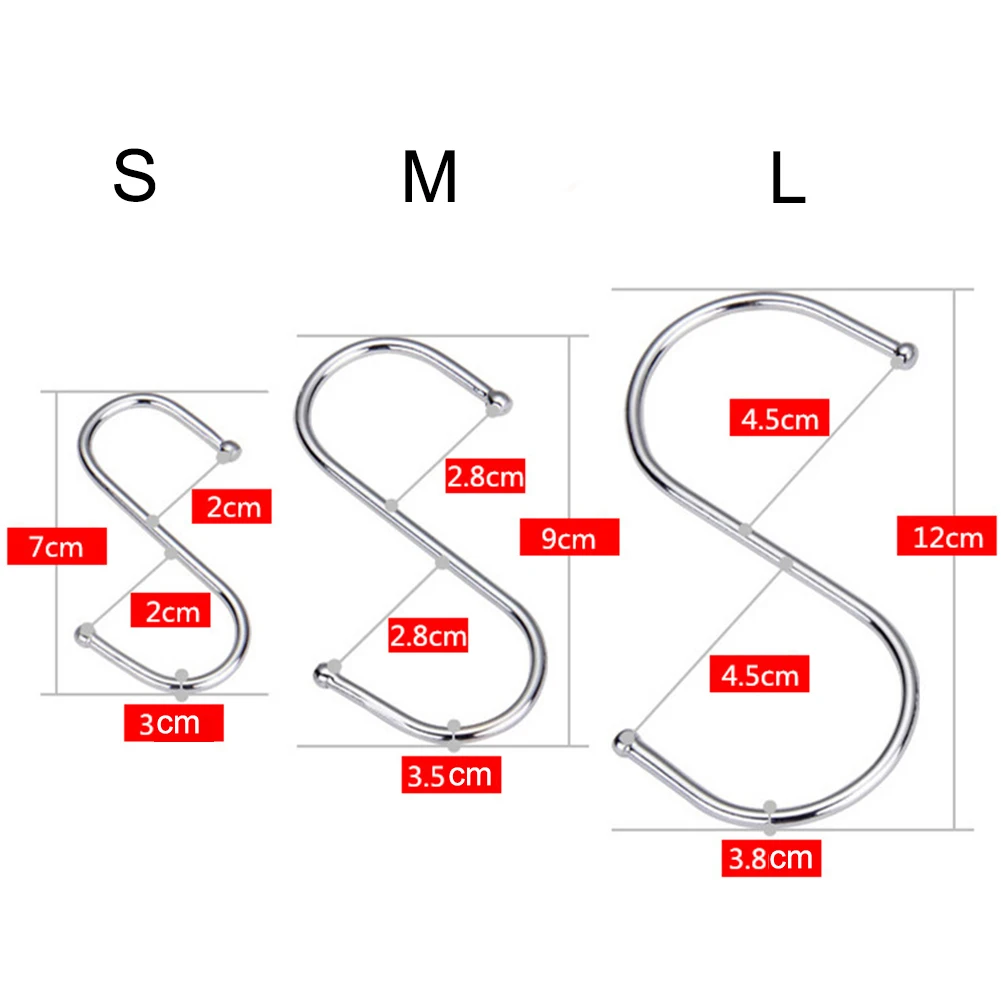 10Pcs Stainless Steel S Shape Hanging Hook Kitchen Clothes Handbag Hanger Holder
10Pcs Stainless Steel S Shape Hanging Hook Kitchen Clothes Handbag Hanger Holder