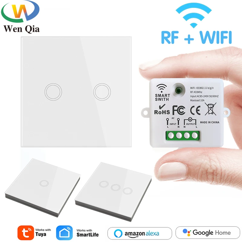 Mini WIFI Smart Light Switch Tuya Smart Life APP Wall Panels Touch Switch 433Mhz DIY Relay Module Timer Voice Google Home Alexa
Mini WIFI Smart Light Switch Tuya Smart Life APP Wall Panels Touch Switch 433Mhz DIY Relay Module Timer Voice Google Home Alexa