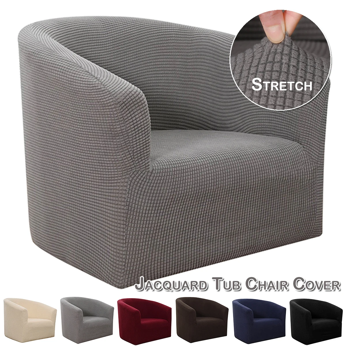 Tub Chair Cover Solid Colour Jacquard Accent Couch Cover Spandex Stretch Armchair Furniture Slipcover Home Living Room Decor D30
Tub Chair Cover Solid Colour Jacquard Accent Couch Cover Spandex Stretch Armchair Furniture Slipcover Home Living Room Decor D30