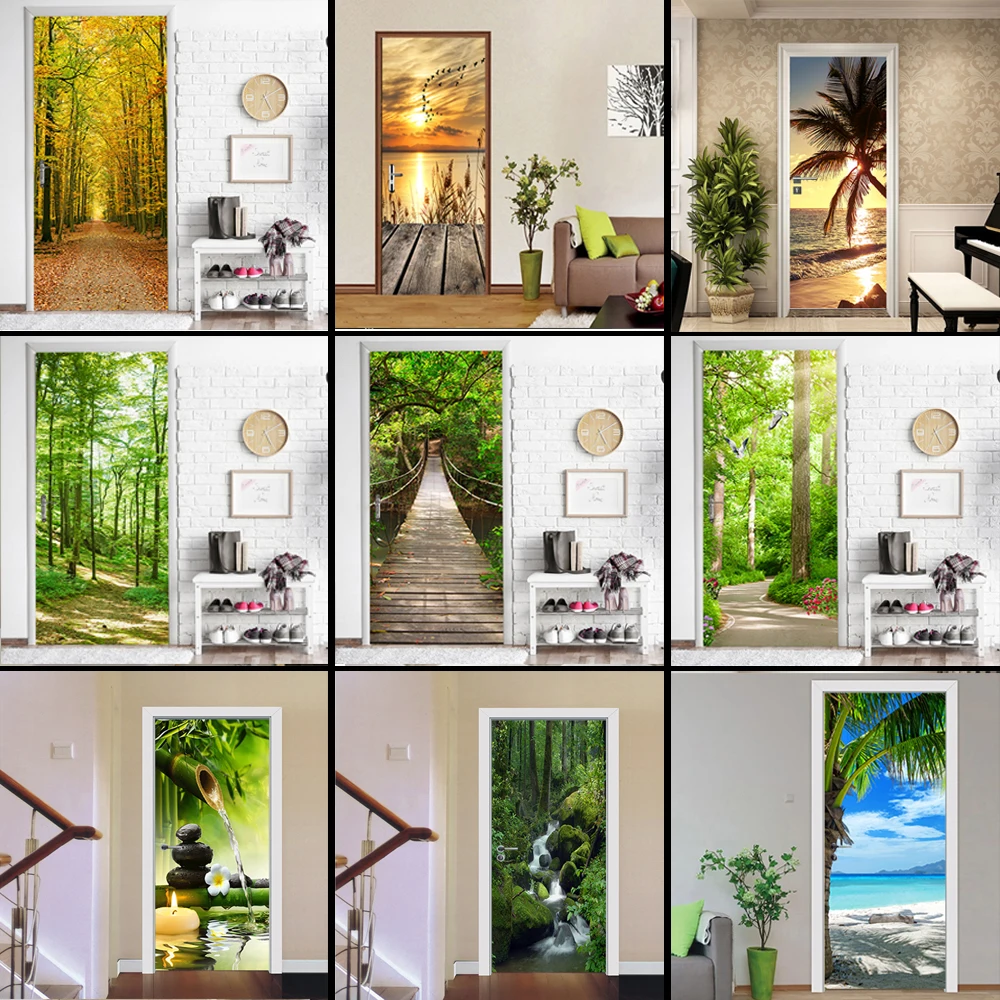 Fashion Self Adhesive 3D Door Stickers Landscape Diy Mural Art Decal Renovation Sticker PVC Wallpaper Print Picture for Home
Fashion Self Adhesive 3D Door Stickers Landscape Diy Mural Art Decal Renovation Sticker PVC Wallpaper Print Picture for Home