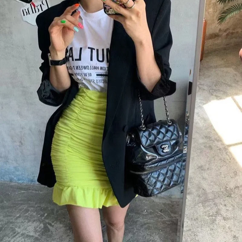 Fluorescent Green Pleated Skirt Women Korean Chic High Waist Ladies Mini Skirt Summer 2021 Casual Ruffles A Line Bodycon Skirts
Fluorescent Green Pleated Skirt Women Korean Chic High Waist Ladies Mini Skirt Summer 2021 Casual Ruffles A Line Bodycon Skirts