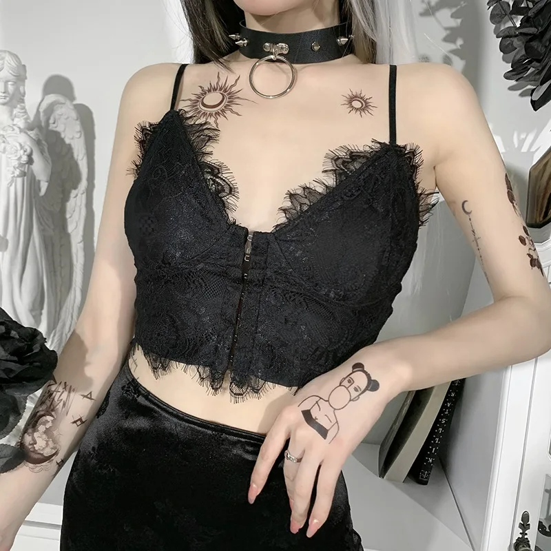 Sexy Crop Tops Velvet Tops Vintage Lace Tee Black Camis Goth Aesthetic Cross Lace Camisole Dark Sexy Backless Corset
Sexy Crop Tops Velvet Tops Vintage Lace Tee Black Camis Goth Aesthetic Cross Lace Camisole Dark Sexy Backless Corset