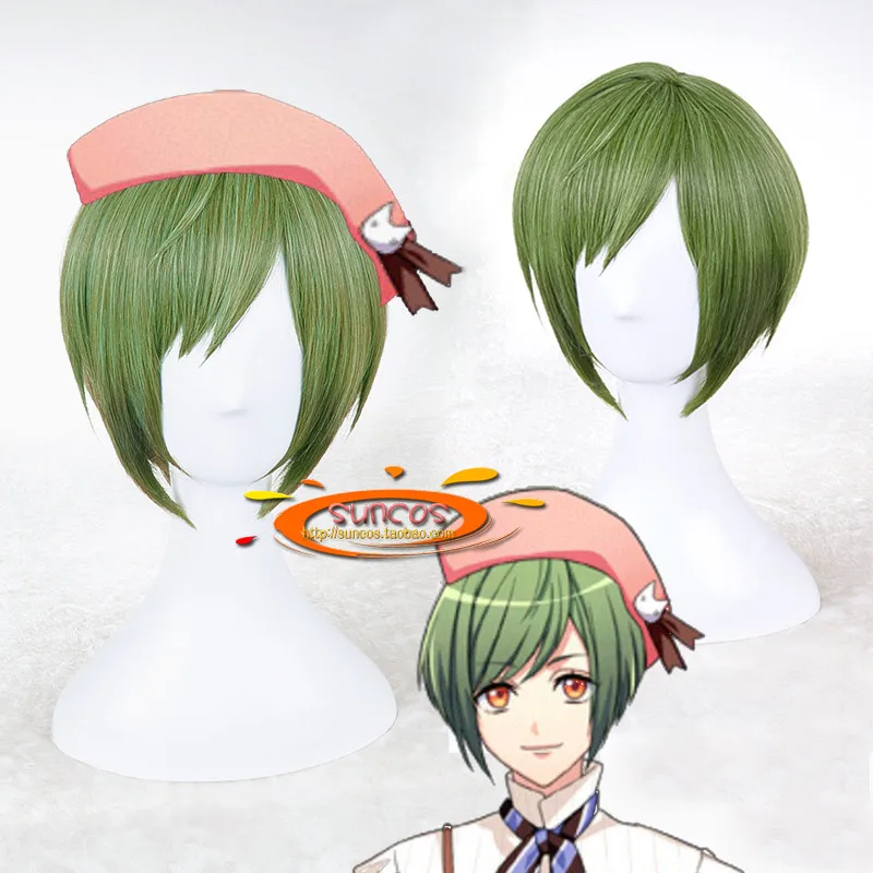 

Hand Tour A3! Yuki Rurikawa Green Short Cosplay Heat Resistant Synthetic Hair Carnival Halloween Party + Free Wig Cap