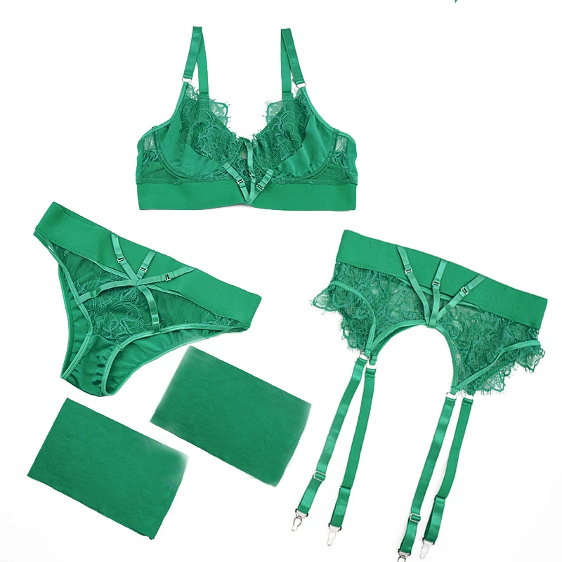 4 Pieces Set Sensual Lingerie Sexy Bra Women's Underwear Lace Bandage Sexy Bra and Brief Sets See-Through Erotic Underwear
4 Pieces Set Sensual Lingerie Sexy Bra Women's Underwear Lace Bandage Sexy Bra and Brief Sets See-Through Erotic Underwear