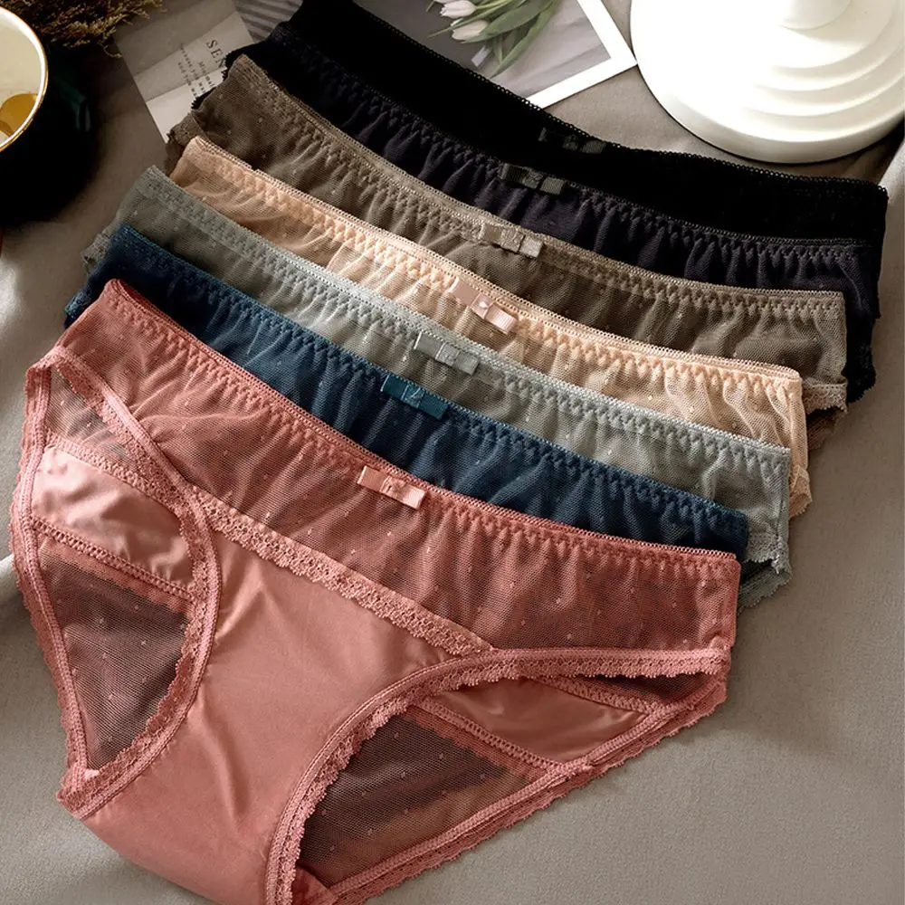 New Lace Panties Underwear Bow Mesh Low-waist Hollow Out Solid Color Women Ladies Lingerie Fashion Transparent Sexy Briefs
New Lace Panties Underwear Bow Mesh Low-waist Hollow Out Solid Color Women Ladies Lingerie Fashion Transparent Sexy Briefs