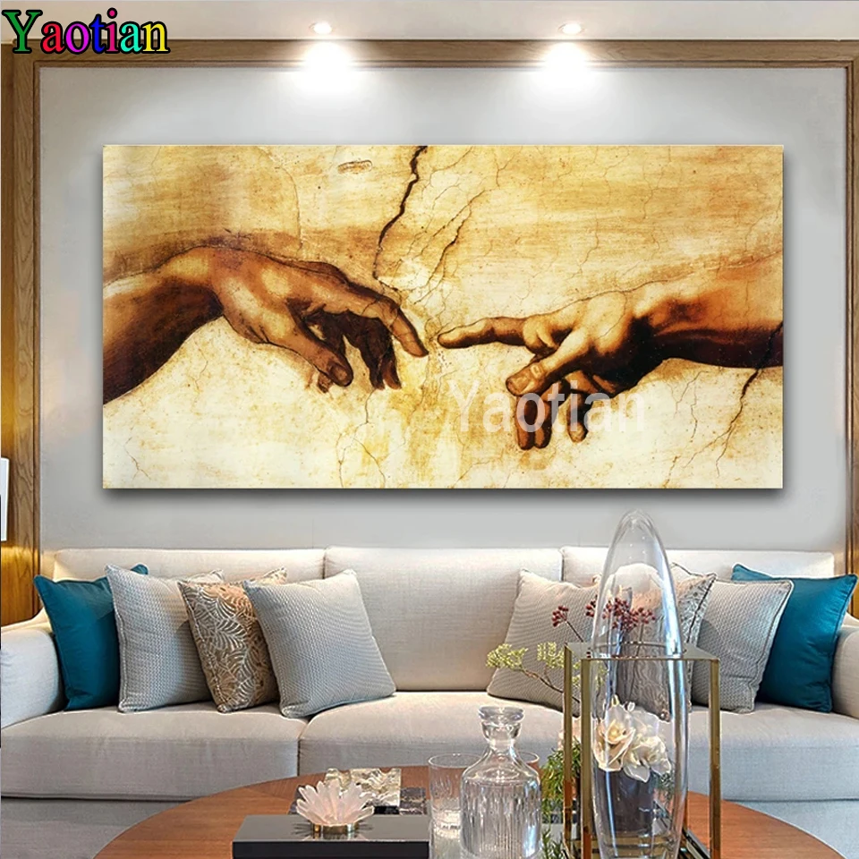 DIY Diamond Painting Hand of God Creation of Adam Golden Art 5d Handicraft Full Square Diamond Embroidery Cross Stitch Wall Art
DIY Diamond Painting Hand of God Creation of Adam Golden Art 5d Handicraft Full Square Diamond Embroidery Cross Stitch Wall Art