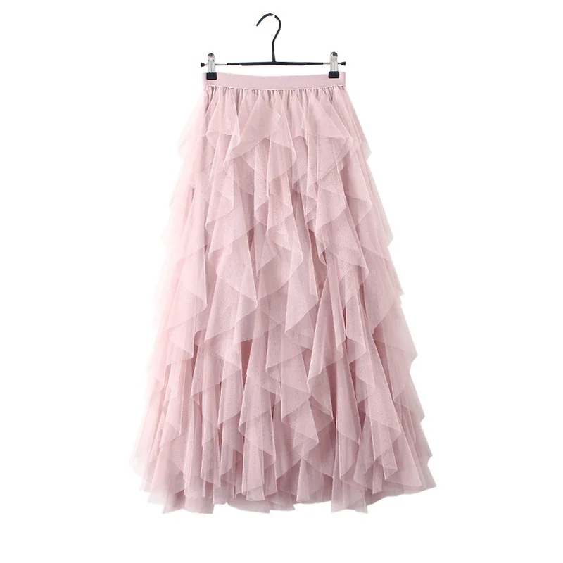 High Waist Irregular Skirts Womens Gauze Elastic Waist Long Skirt Spring Summer Casual Pleated Women's Fashion Ropa Mujer LH1025
High Waist Irregular Skirts Womens Gauze Elastic Waist Long Skirt Spring Summer Casual Pleated Women's Fashion Ropa Mujer LH1025