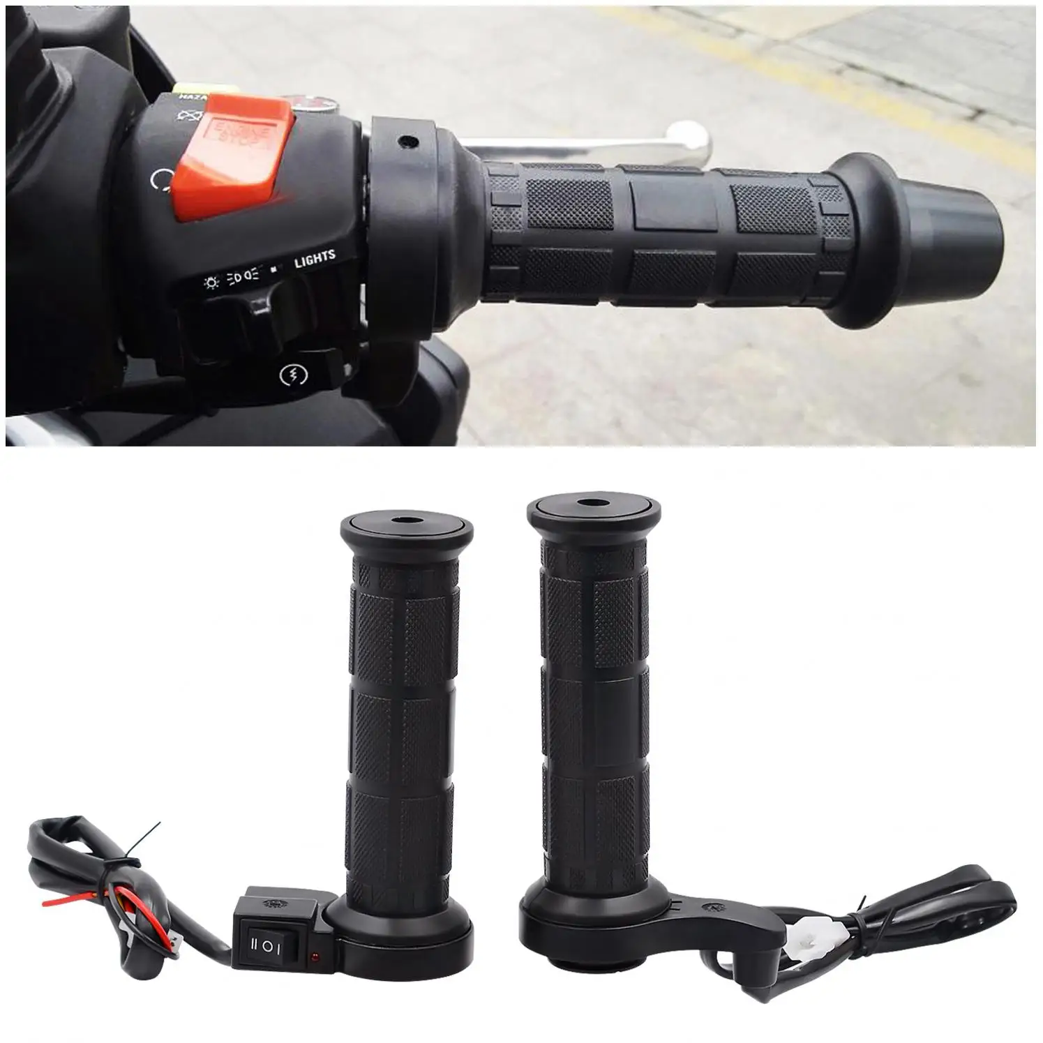 1 Pair 12V 25W Motorcycle Universal Temperature Electric Heated Handle with Adjustable Switch and Accelerator Cards Pieces
1 Pair 12V 25W Motorcycle Universal Temperature Electric Heated Handle with Adjustable Switch and Accelerator Cards Pieces