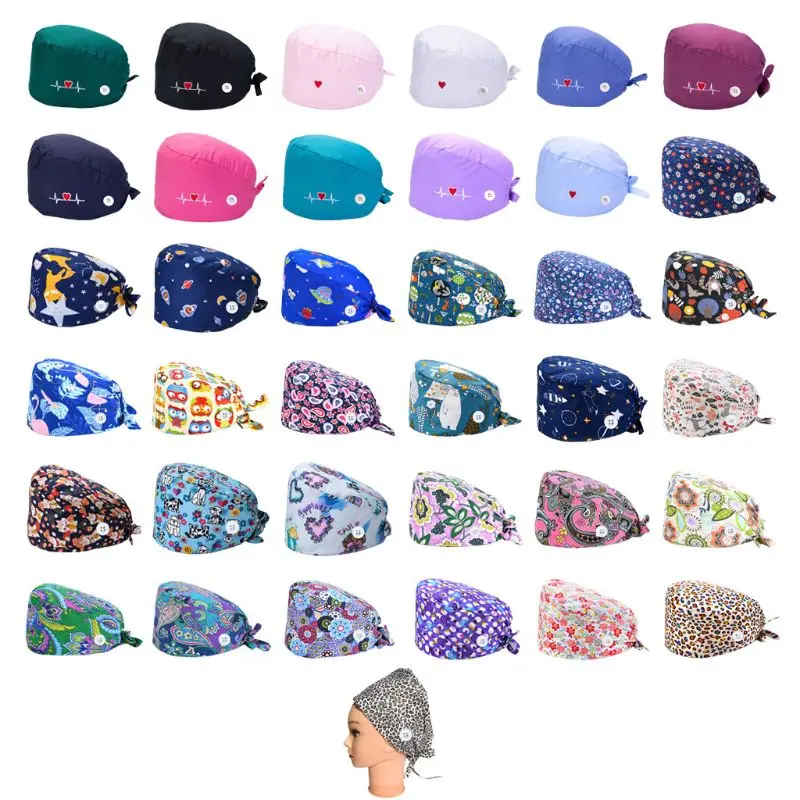 37 Colors Unisex Adjustable Working Scrub Cap with Protect Ears Button Headband Floral Print Bouffant Hat Head Scarf
37 Colors Unisex Adjustable Working Scrub Cap with Protect Ears Button Headband Floral Print Bouffant Hat Head Scarf