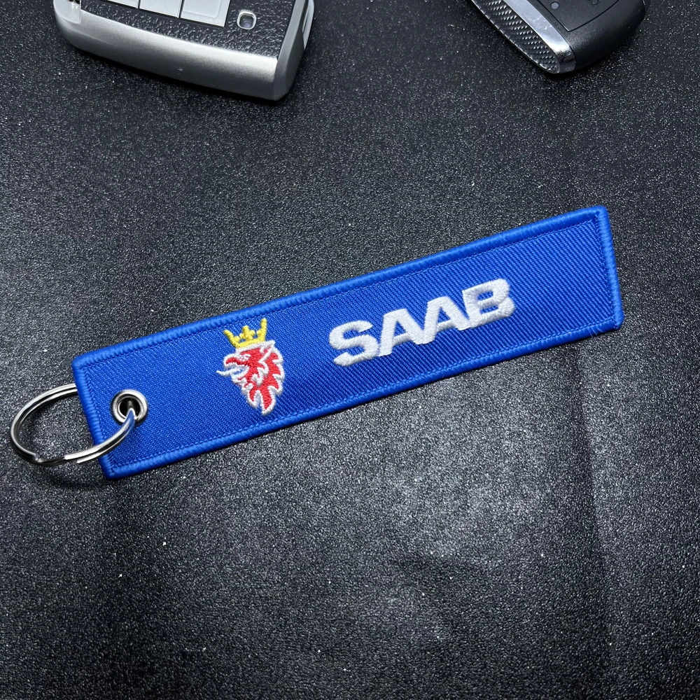 Брелок с вышивкой ювелирный брелок логотипом SAAB scania sonett saab | Автомобили и