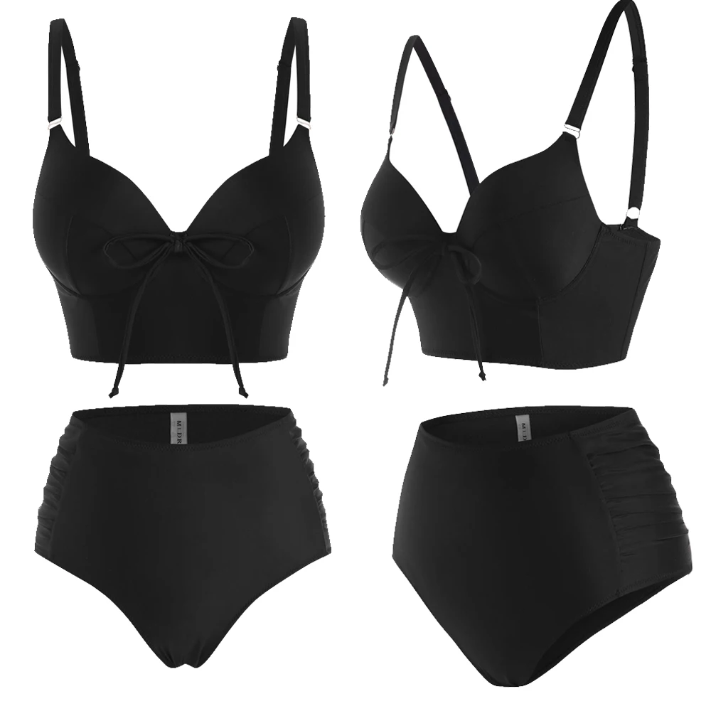 Женский комплект бикини с высокой талией, бандо 50-х годов
Женский комплект бикини с высокой талией, бандо 50-х годов