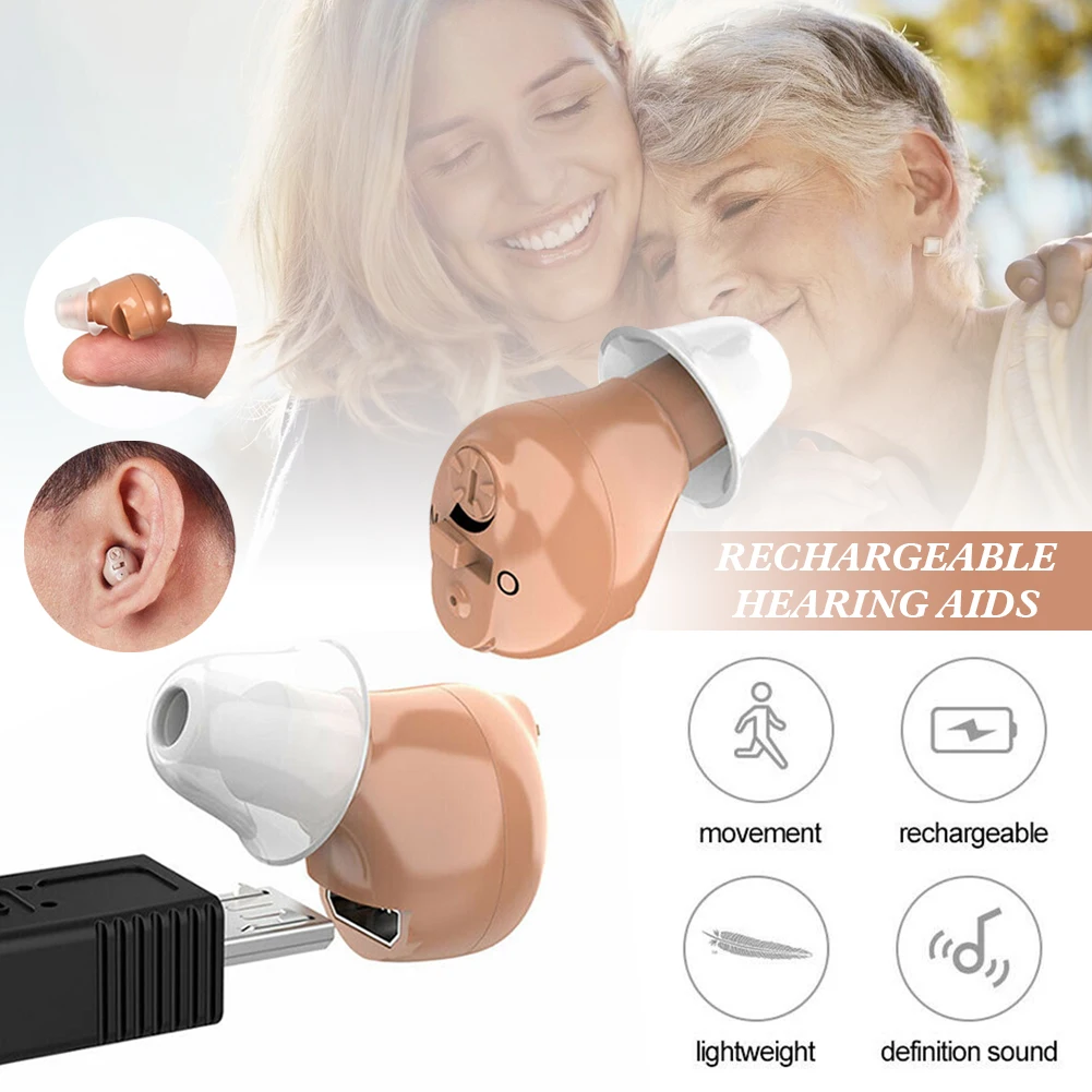 Mini Hearing Amplifier Ear Sound Enhancer Hearing Aid Rechargeable & Noise Reduction & Adjustable Volume for Left Right Ears
Mini Hearing Amplifier Ear Sound Enhancer Hearing Aid Rechargeable & Noise Reduction & Adjustable Volume for Left Right Ears