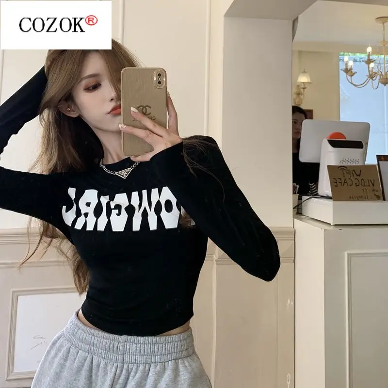Autumn and Winter Hong Kong Flavor Spicy Girl Style Letter Printing Slim Slimming Short Cropped Bottoming Shirt Ins Top
Autumn and Winter Hong Kong Flavor Spicy Girl Style Letter Printing Slim Slimming Short Cropped Bottoming Shirt Ins Top
