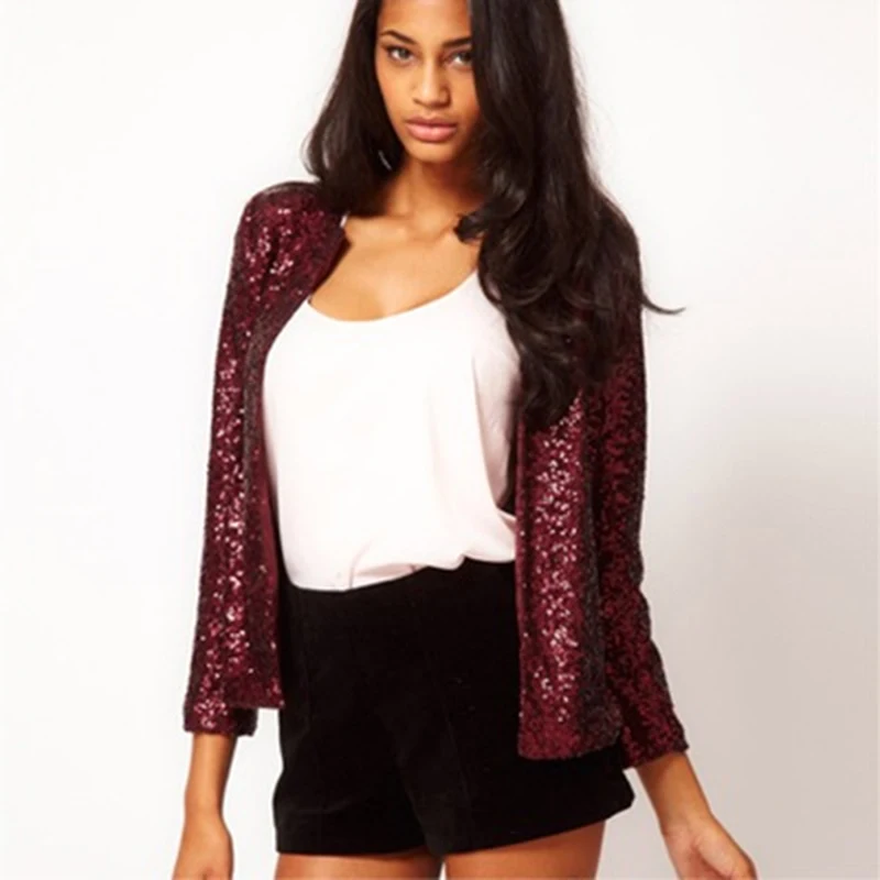 Fashion Blazer Women Sequined O-neck Long Sleeves with Dark Buckle Ladies Top Ladies Blazer Dark Buckle Female Blazer Mujer Full
Fashion Blazer Women Sequined O-neck Long Sleeves with Dark Buckle Ladies Top Ladies Blazer Dark Buckle Female Blazer Mujer Full