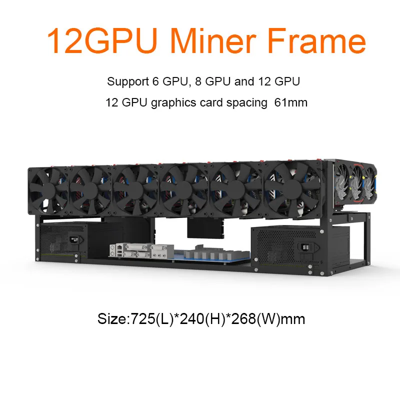 6 - 12 GPU Open Miner Rig Frame чехол для материнской платы кронштейн Биткоин видеокарты