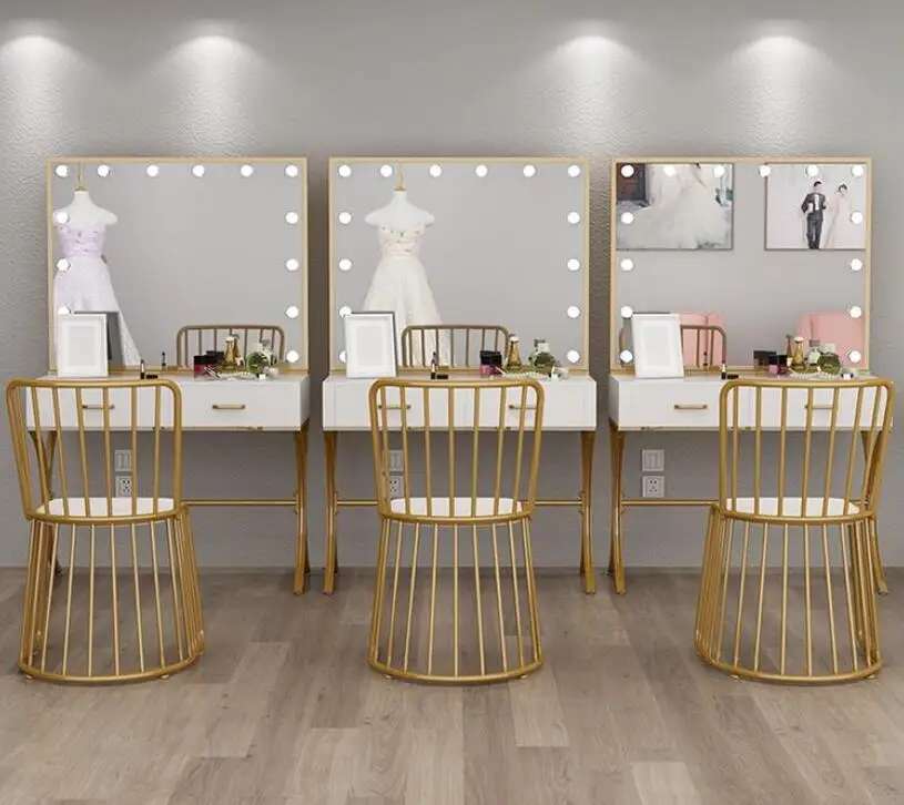 High end studio make-up table with light professional wedding dress shop make-up table LED light bulb make-up dresser beauty
High end studio make-up table with light professional wedding dress shop make-up table LED light bulb make-up dresser beauty