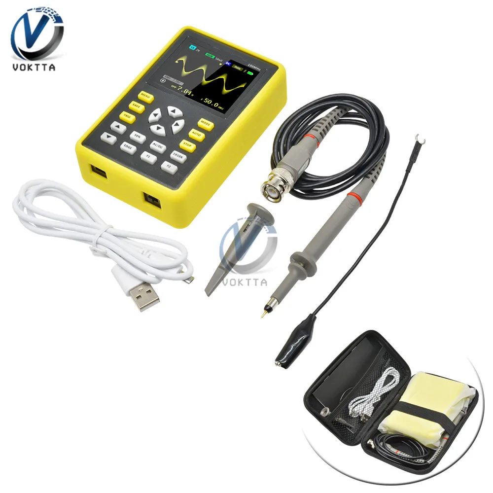 5012H Oscilloscope 2.4 inch LCD Digital Display Handheld Portable 100MHz Bandwidth 500MS/s Sampling Rate Waveform Storage
5012H Oscilloscope 2.4 inch LCD Digital Display Handheld Portable 100MHz Bandwidth 500MS/s Sampling Rate Waveform Storage