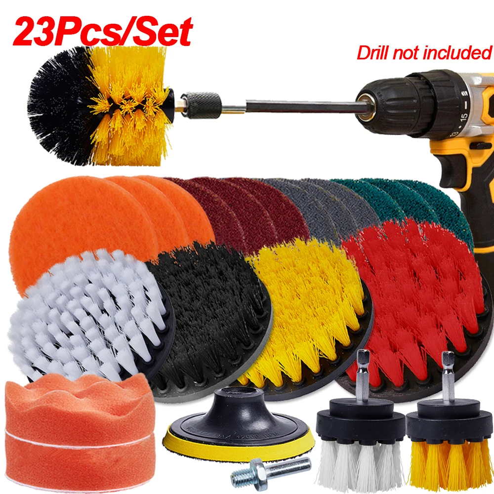 Electric Drill Brush Set Car Tire Wheel Cleaning Brush Power Scrubber Brushes Scrub Pad Kit Drill Bit Extender For Car Cleaning
Electric Drill Brush Set Car Tire Wheel Cleaning Brush Power Scrubber Brushes Scrub Pad Kit Drill Bit Extender For Car Cleaning