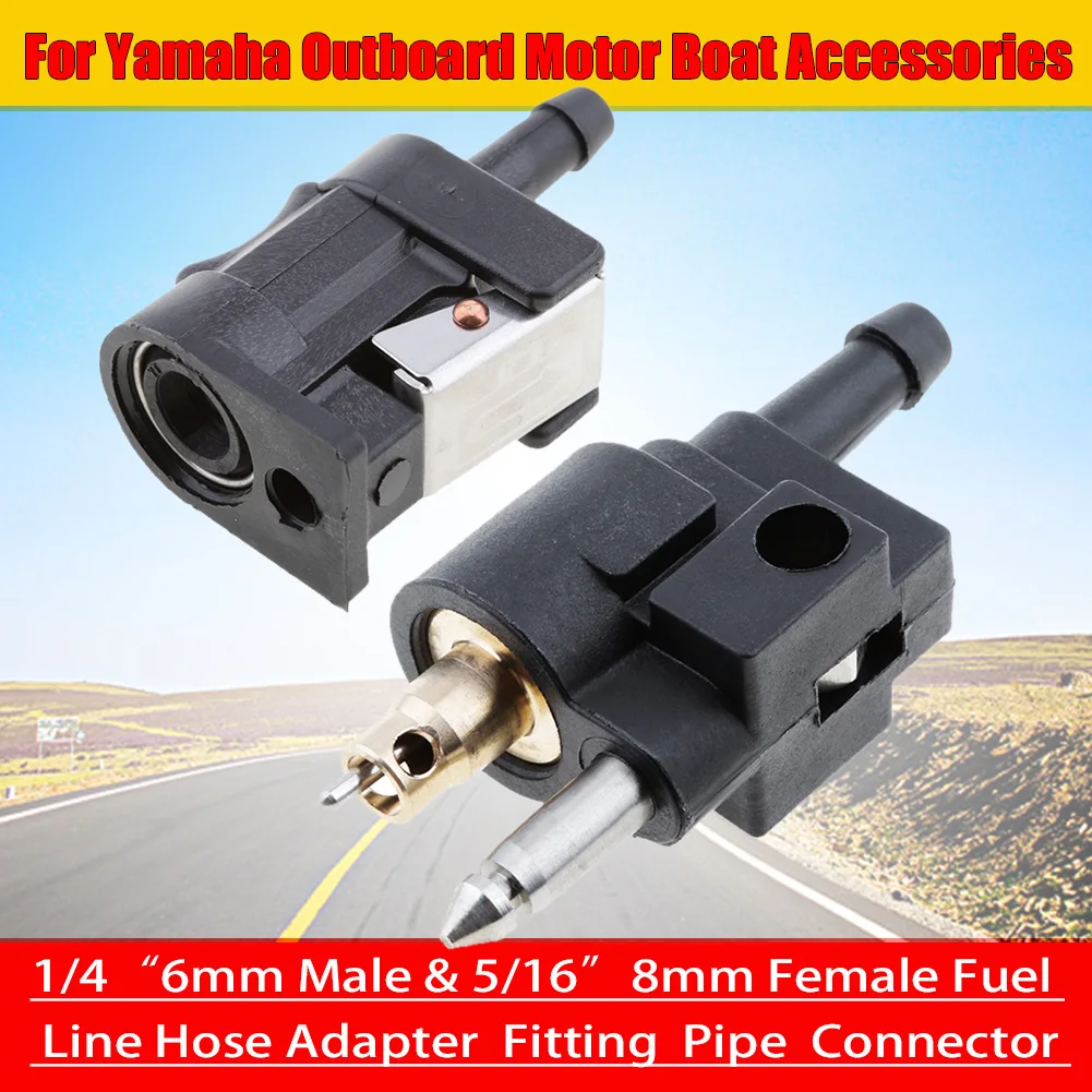 1 Set 1/4″ 6mm Male& 5/16″ 8mm Female Fuel Line Hose Adapter Fitting Pipe Connector for Yamaha Outboard Motor Boat Accessories
1 Set 1/4″ 6mm Male& 5/16″ 8mm Female Fuel Line Hose Adapter Fitting Pipe Connector for Yamaha Outboard Motor Boat Accessories