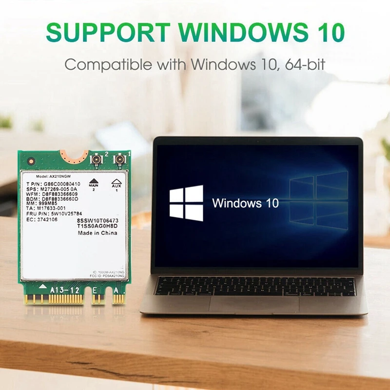 2 Set WI-FI 6E AX210 Bluetooth 5.2 2400Mbps M.2 Wireless Card AX210NGW 2.4Ghz/5G 802.11Ax Wifi 6 with Antenna, A & B
2 Set WI-FI 6E AX210 Bluetooth 5.2 2400Mbps M.2 Wireless Card AX210NGW 2.4Ghz/5G 802.11Ax Wifi 6 with Antenna, A & B