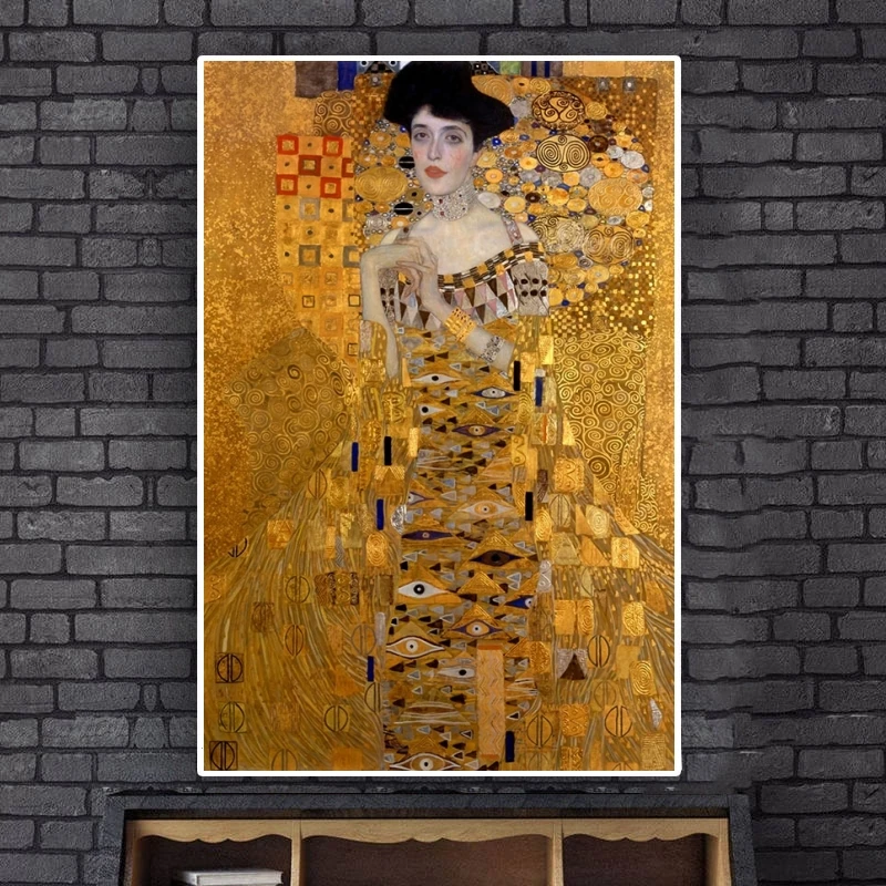 Знаменитая Картина на холсте Настенная картина портрет аделе Блоха классическое
