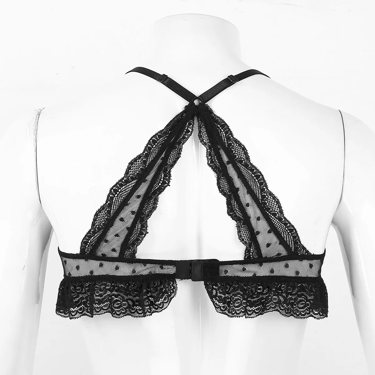Gay Mens Lingerie See Through Sheer Dotted Mesh Wire-free Bras Underwear Adjustable Straps Racer Back Lace Sissy Erotic Bra Top
Gay Mens Lingerie See Through Sheer Dotted Mesh Wire-free Bras Underwear Adjustable Straps Racer Back Lace Sissy Erotic Bra Top