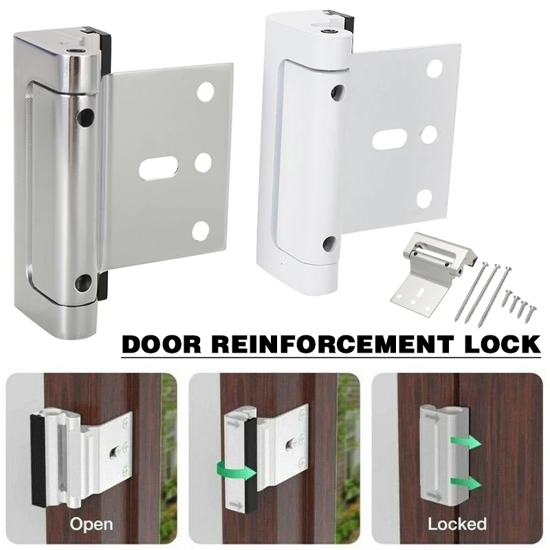 Silver/White Aluminum Door Reinforcement Lock Home Security Defender Lock High Security Door Reinforcement Lock Safety Tool
Silver/White Aluminum Door Reinforcement Lock Home Security Defender Lock High Security Door Reinforcement Lock Safety Tool