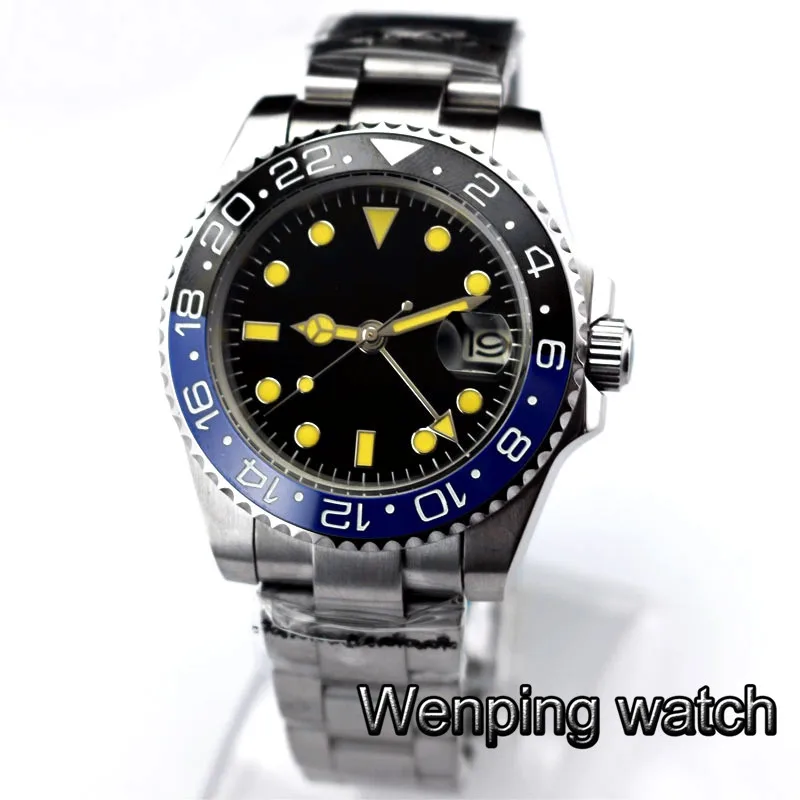 40mm Bliger Sapphire Glass Black Sterile Dial Luminous Hands GMT Date Window Automatic Men's top luxury mechanical Watch
40mm Bliger Sapphire Glass Black Sterile Dial Luminous Hands GMT Date Window Automatic Men's top luxury mechanical Watch