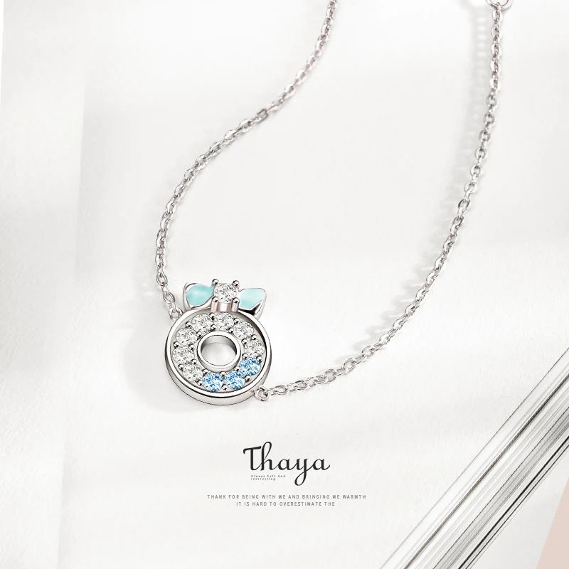 Thaya Original Design S925 Silver Donut Bracelet Thin Chain Crystal Handmade For Women Fine Jewelry Charming Bracelets | Украшения и