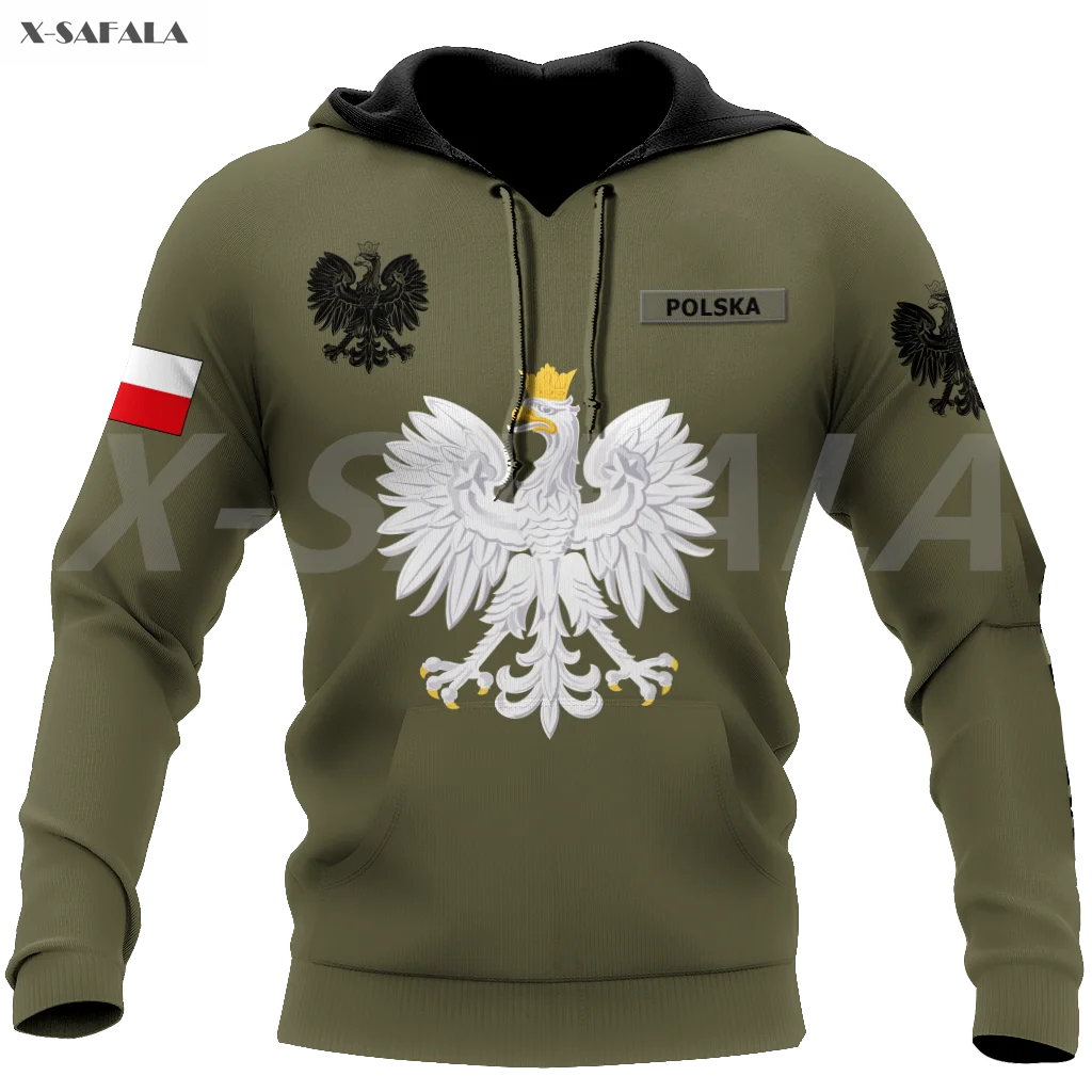 

Poland Polska Country Emblem Flag 3D Over Printed Hoodie Man Pullover Tracksuit Outwear Zipper Sweatshirt Casual Cotton Warm