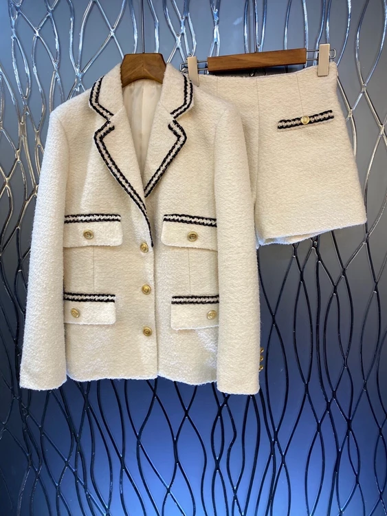 Новинка 2021, женский модный костюм в полоску, женский шерстяной пиджак + шорты, костюм 1021 
Новинка 2021, женский модный костюм в полоску, женский шерстяной пиджак + шорты, костюм 1021