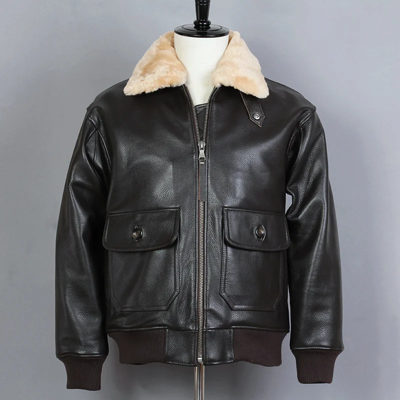 AVIREX FLY Fashion Fur collar Genuine Leather Jacket Men Cow Leather G1 Air force Flight Jacket Bomber Jacket Male Winter Coat
AVIREX FLY Fashion Fur collar Genuine Leather Jacket Men Cow Leather G1 Air force Flight Jacket Bomber Jacket Male Winter Coat